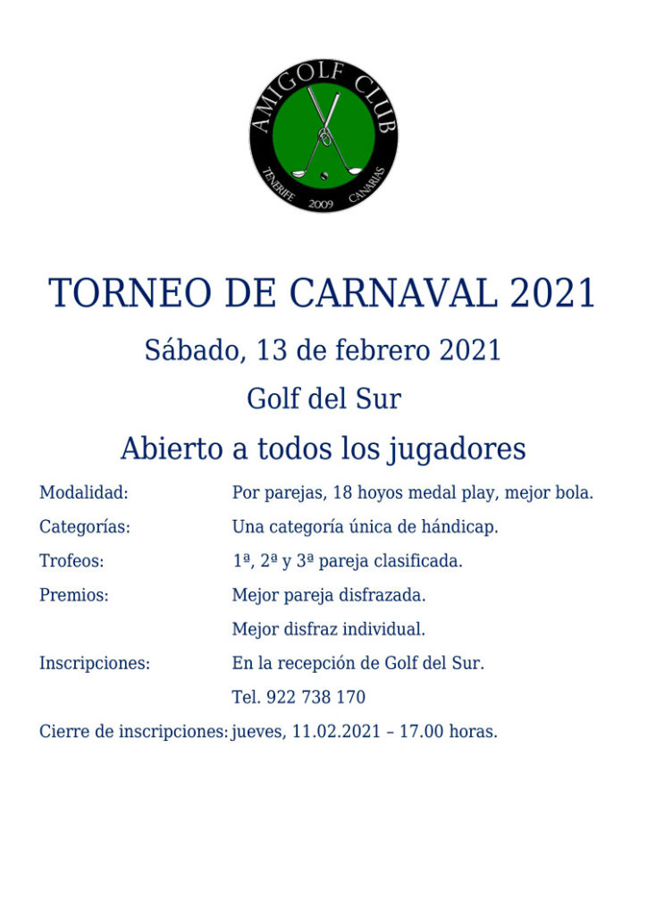 Torneo Carnaval 2021 Amigolf